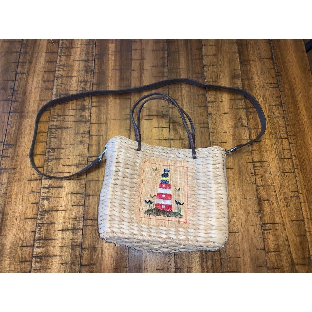 SONOMA LIFE-STYLE AMERICAN FLAG SHOULDER BAG HANDBAG PURSE 9x7.5x4 Leather Strap